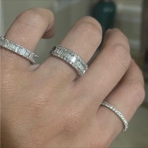 Silver Diamond Baguette Band .82 CTW